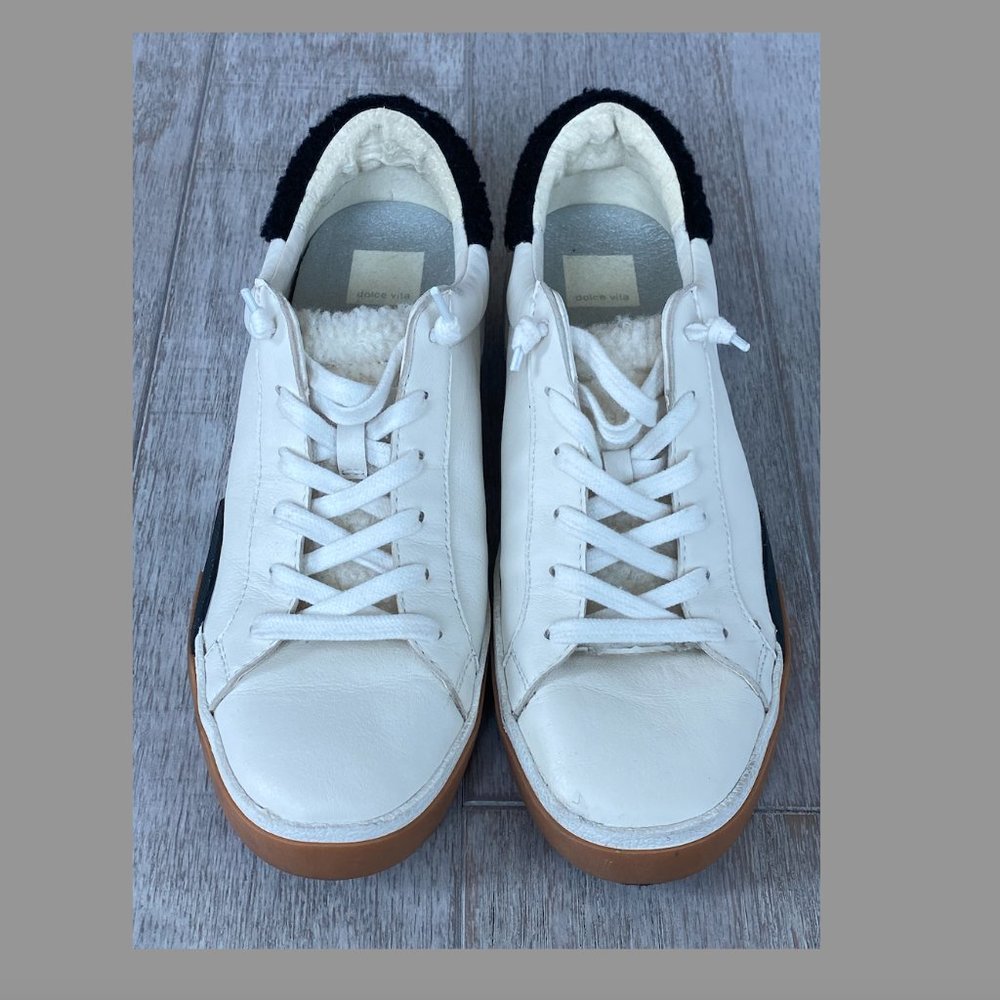 DOLCE VITA 'Zina' Sneakers White/Black Leather 9.5